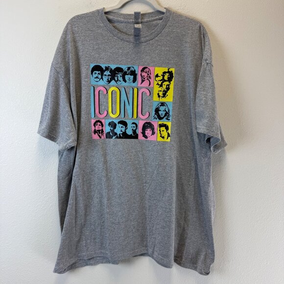 Iconic Short Sleeve T-shirt 2XL Gray Taylor Swift Michael Jackson Elvis Unisex - Picture 1 of 11
